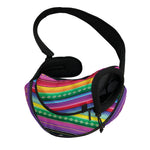 Sugar Skull Mexican Serape Pattern Print Pet Sling Carrier