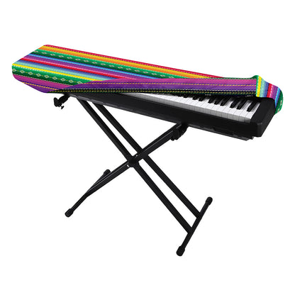 Sugar Skull Mexican Serape Pattern Print Piano Keyboard Cover