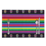 Sugar Skull Mexican Serape Pattern Print Placemat