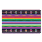 Sugar Skull Mexican Serape Pattern Print Polyester Doormat