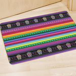 Sugar Skull Mexican Serape Pattern Print Polyester Doormat