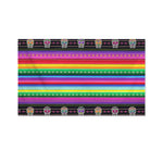Sugar Skull Mexican Serape Pattern Print Polyester Flag