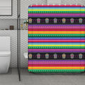 Sugar Skull Mexican Serape Pattern Print Polyester Shower Curtain