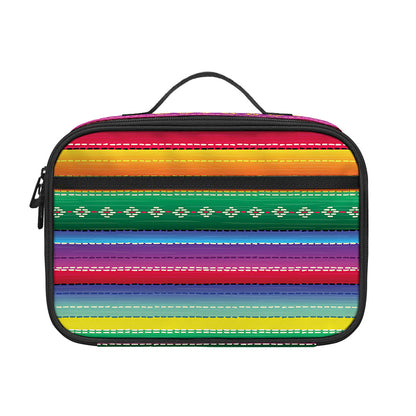 Sugar Skull Mexican Serape Pattern Print Portable Lunch Bag