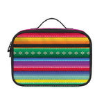 Sugar Skull Mexican Serape Pattern Print Portable Lunch Bag