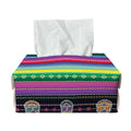 Sugar Skull Mexican Serape Pattern Print Rectangle Tissue Box Cover
