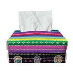 Sugar Skull Mexican Serape Pattern Print Rectangle Tissue Box Cover