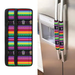 Sugar Skull Mexican Serape Pattern Print Refrigerator Handle Covers