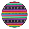 Sugar Skull Mexican Serape Pattern Print Round Floor Mat