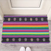Sugar Skull Mexican Serape Pattern Print Rubber Doormat
