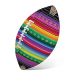 Sugar Skull Mexican Serape Pattern Print Rugby Ball