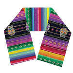 Sugar Skull Mexican Serape Pattern Print Scarf
