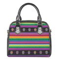 Sugar Skull Mexican Serape Pattern Print Shoulder Handbag