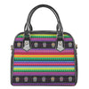 Sugar Skull Mexican Serape Pattern Print Shoulder Handbag