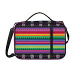 Sugar Skull Mexican Serape Pattern Print Shoulder Strap Bible Bag