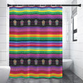 Sugar Skull Mexican Serape Pattern Print Shower Curtain