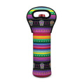 Sugar Skull Mexican Serape Pattern Print Single Neoprene Wine Tote