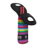 Sugar Skull Mexican Serape Pattern Print Single Neoprene Wine Tote