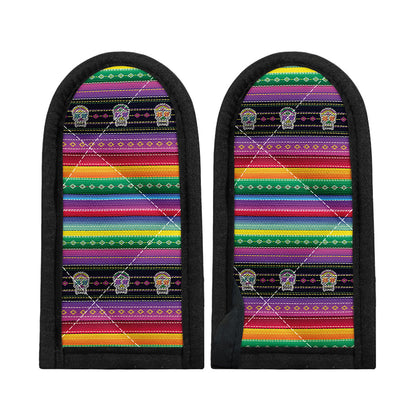 Sugar Skull Mexican Serape Pattern Print Skillet Handle Cover