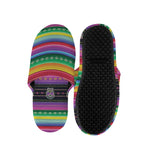 Sugar Skull Mexican Serape Pattern Print Slippers