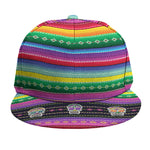 Sugar Skull Mexican Serape Pattern Print Snapback Cap