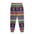 Sugar Skull Mexican Serape Pattern Print Sweatpants