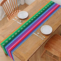 Sugar Skull Mexican Serape Pattern Print Table Runner
