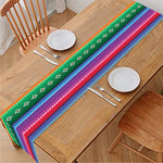 Sugar Skull Mexican Serape Pattern Print Table Runner