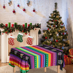 Sugar Skull Mexican Serape Pattern Print Tablecloth