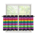 Sugar Skull Mexican Serape Pattern Print Tier Curtains