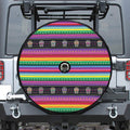 Sugar Skull Mexican Serape Pattern Print Tire Cover With Camera Hole