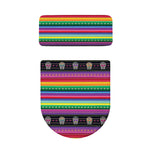 Sugar Skull Mexican Serape Pattern Print Toilet Lid And Tank Cover Set