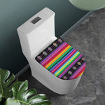 Sugar Skull Mexican Serape Pattern Print Toilet Lid Cover