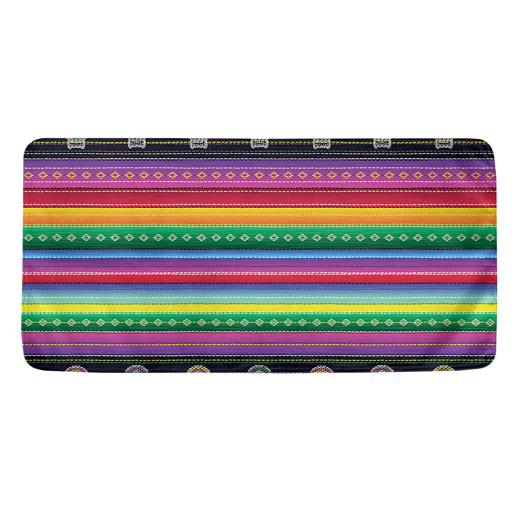 Sugar Skull Mexican Serape Pattern Print Towel