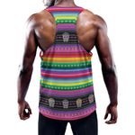 Sugar Skull Mexican Serape Pattern Print Training Tank Top