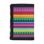 Sugar Skull Mexican Serape Pattern Print Trifold Wallet