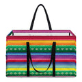 Sugar Skull Mexican Serape Pattern Print Utility Tote Bag