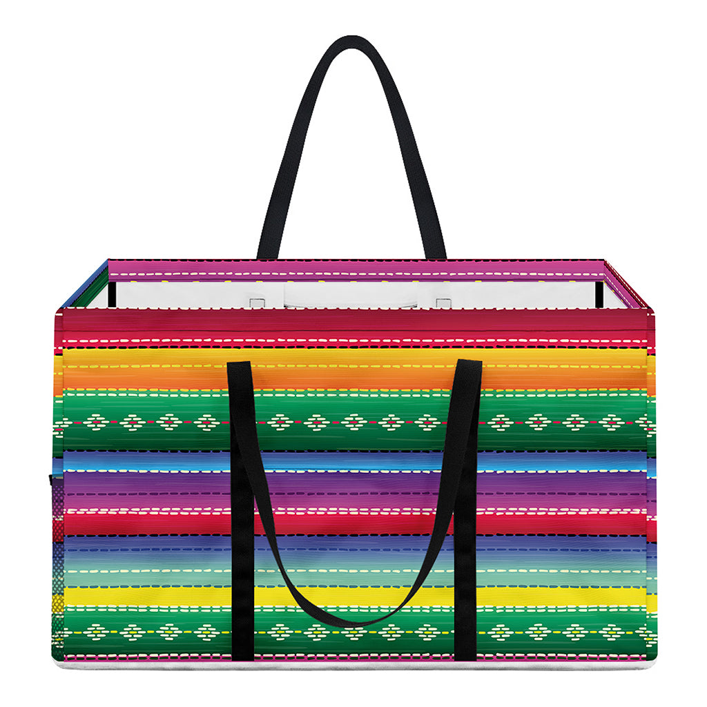 Sugar Skull Mexican Serape Pattern Print Utility Tote Bag