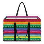 Sugar Skull Mexican Serape Pattern Print Utility Tote Bag