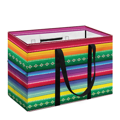 Sugar Skull Mexican Serape Pattern Print Utility Tote Bag