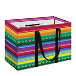 Sugar Skull Mexican Serape Pattern Print Utility Tote Bag