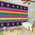 Sugar Skull Mexican Serape Pattern Print Wall Sticker