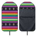 Sugar Skull Mexican Serape Pattern Print Waterproof Car Seat Cover