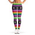 Sugar Skull Mexican Serape Pattern Print Women's Leggings