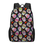Sugar Skull Pattern Print 17 Inch Backpack