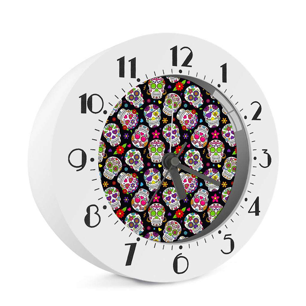Sugar Skull Pattern Print Alarm Clock
