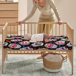 Sugar Skull Pattern Print Baby Crib Sheet