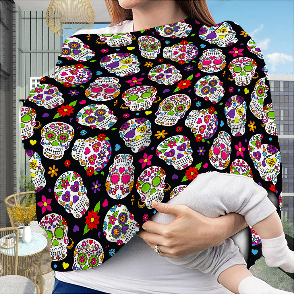 Sugar Skull Pattern Print Baby Seat Cover