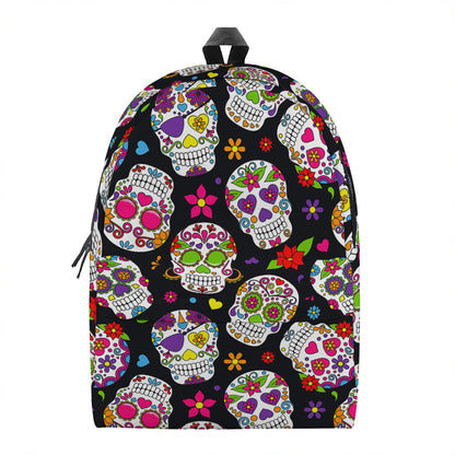 Sugar Skull Pattern Print Backpack