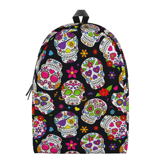 Sugar Skull Pattern Print Backpack